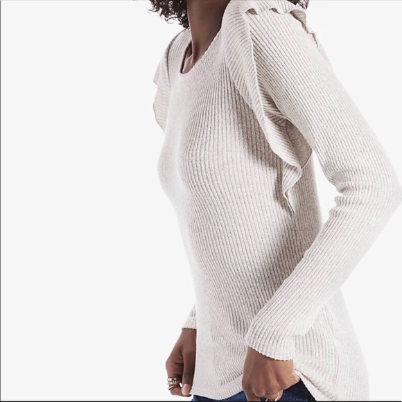 LUCKY BRAND Ribbed Ruffle Sweater Top - Picture 7 of 8